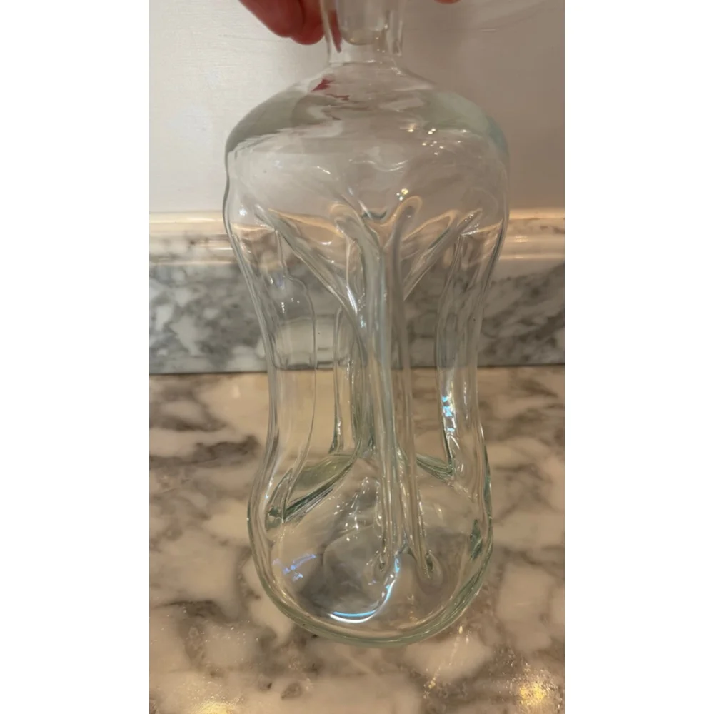 Vintage Danish Modern Glass Decanter Kluk Kluk Style Holmegaard Style MCM